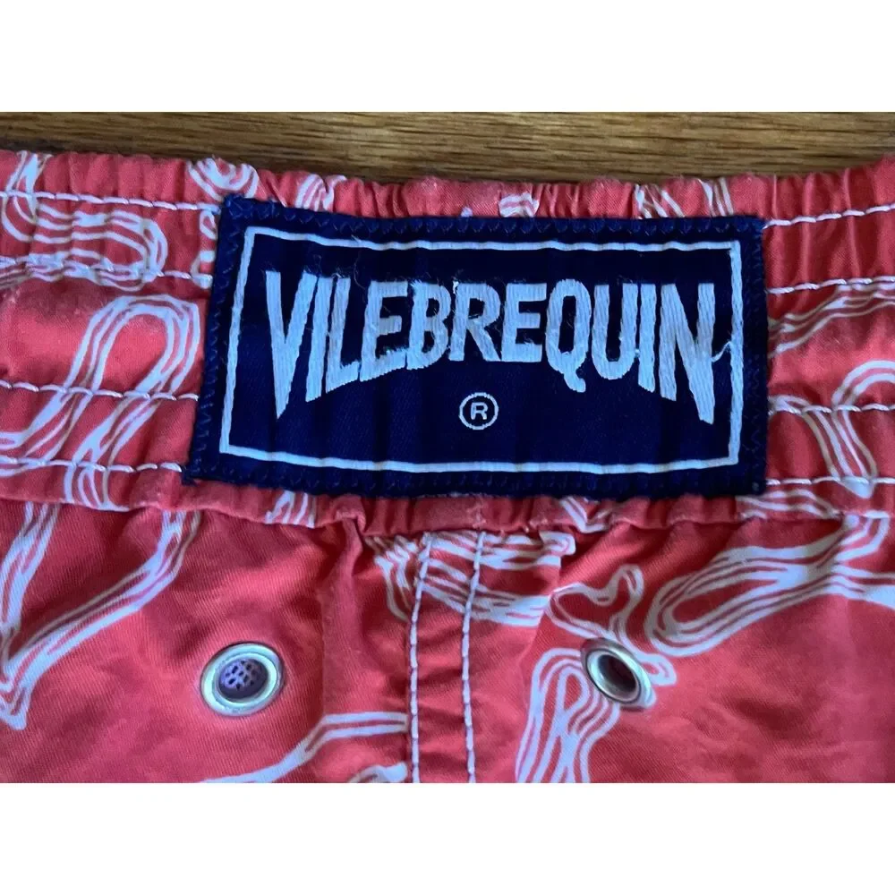 VILEBREQUIN Red Orange Floral Swim Shorts Trunks   Mens Size XXL